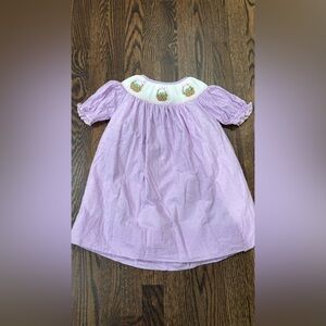 Lilac Smocked Pineapple Cotton Kids Dress